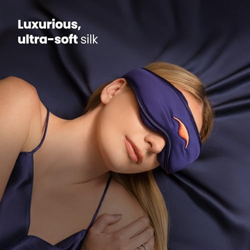 Manta Silk Schlafmaske – Luxuriöse Atmungsaktive Seide, Sanft zu Haut & Haaren, Verstellbarer Riemen
