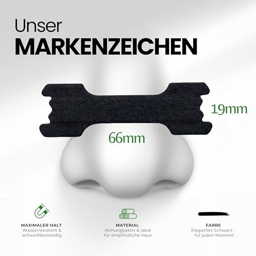 Breathe Nasenpflaster 60 Stück Schwarz – Weniger Schnarchen & Besser Atmen für Sportler & Erholsamen Schlaf