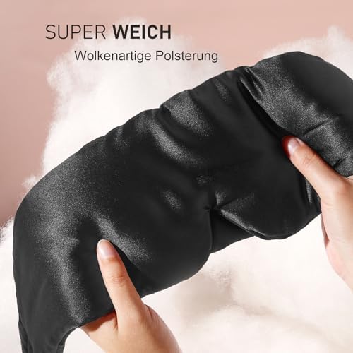 LitBear Seiden Schlafmaske für Seitenschläfer - 100% 22 Momme Reine Maulbeerseide - Augenmaske Frauen & Männer mit Verst