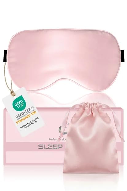 100% Maulbeerseiden Schlafmaske Unisex Lichtecht Antiallergisch Rosa
