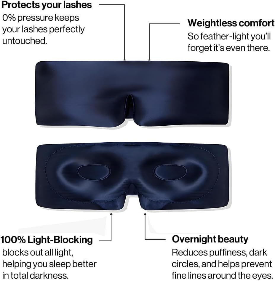 3D Seiden-Schlafmaske mit Augenmuscheln – Totale Verdunkelung für Damen & Herren