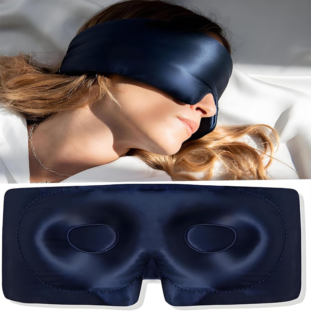 3D Seiden-Schlafmaske mit Augenmuscheln – Totale Verdunkelung für Damen & Herren